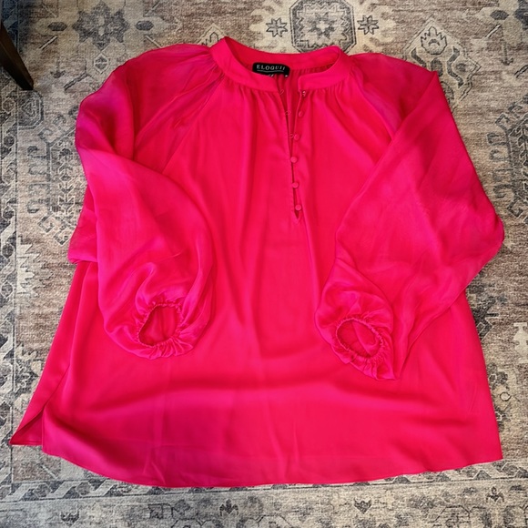 Sheer Raglan Sleeve Blouse - Picture 1 of 6